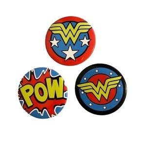 DC Comics Wonder Woman Logo Pin Set Red & Blue